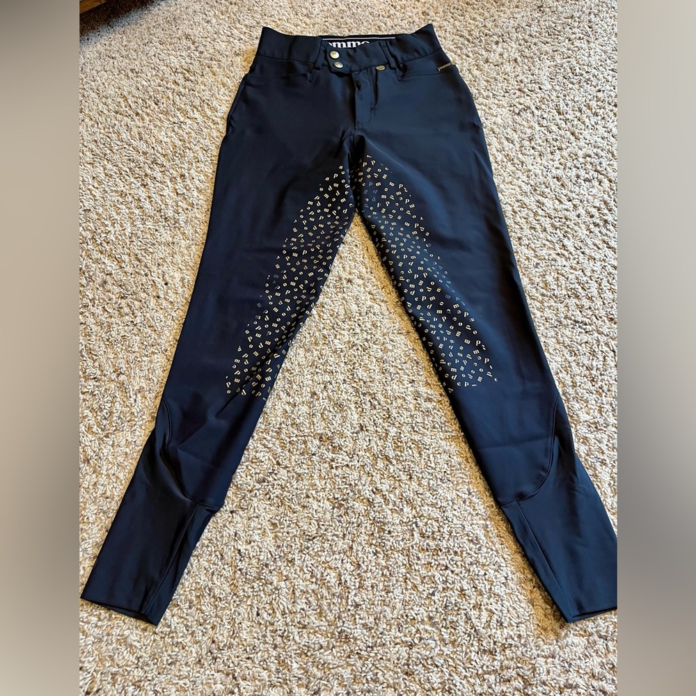 Pomme Black and Gold Knee Patch Breeches